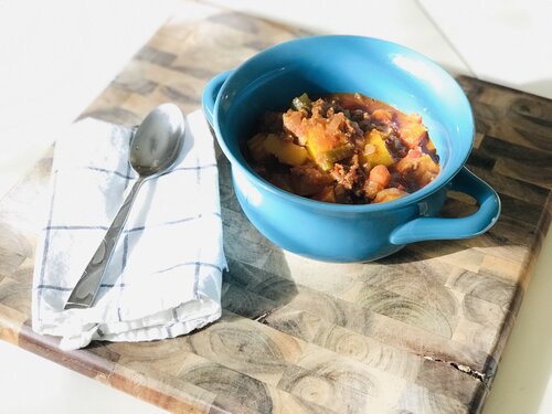 Bean-less-Chili-with-Butternut-Squash-Sweet-Potatoes HartDesignCo