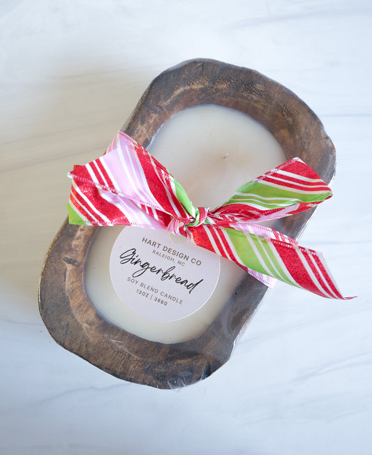 Gingerbread Kisses Hand Poured Candle | Dough Bowl | Bright Holiday Collection HartDesignCo