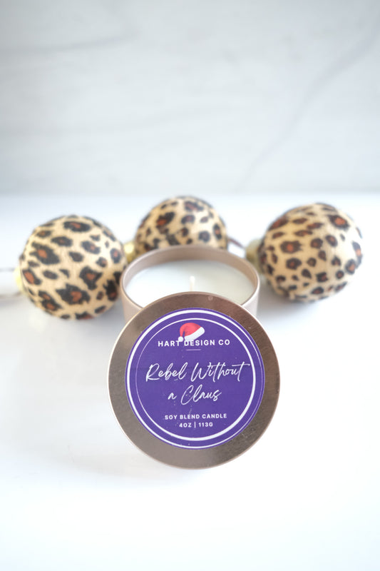 Rebel Without a Clause | Holiday Humor Candles | Mini Tin | Santa's Naughty List Collection