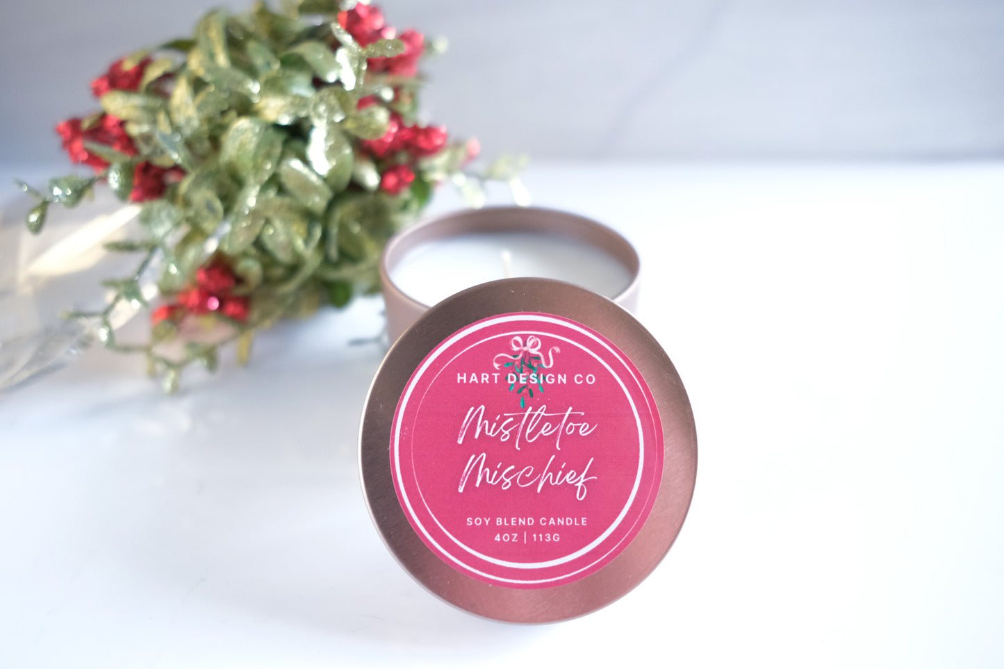Mistletoe Mischief | Holiday Humor Candles | Mini Tin | Santa's Naughty List Collection