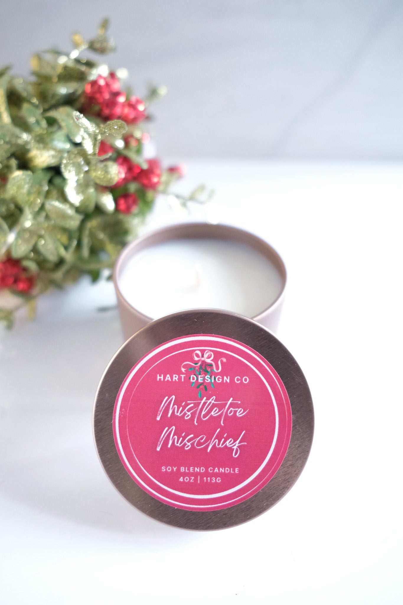 Mistletoe Mischief | Holiday Humor Candles | Mini Tin | Santa's Naughty List Collection