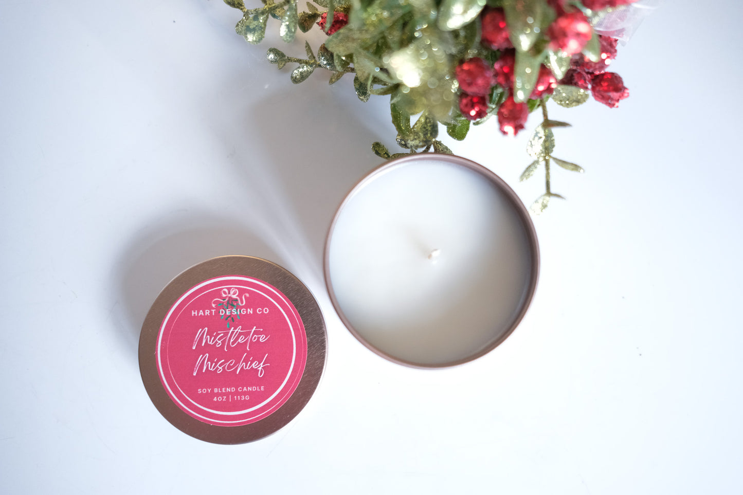 Mistletoe Mischief | Holiday Humor Candles | Mini Tin | Santa's Naughty List Collection