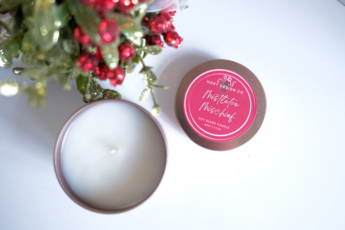 Mistletoe Mischief | Holiday Humor Candles | Mini Tin | Santa's Naughty List Collection