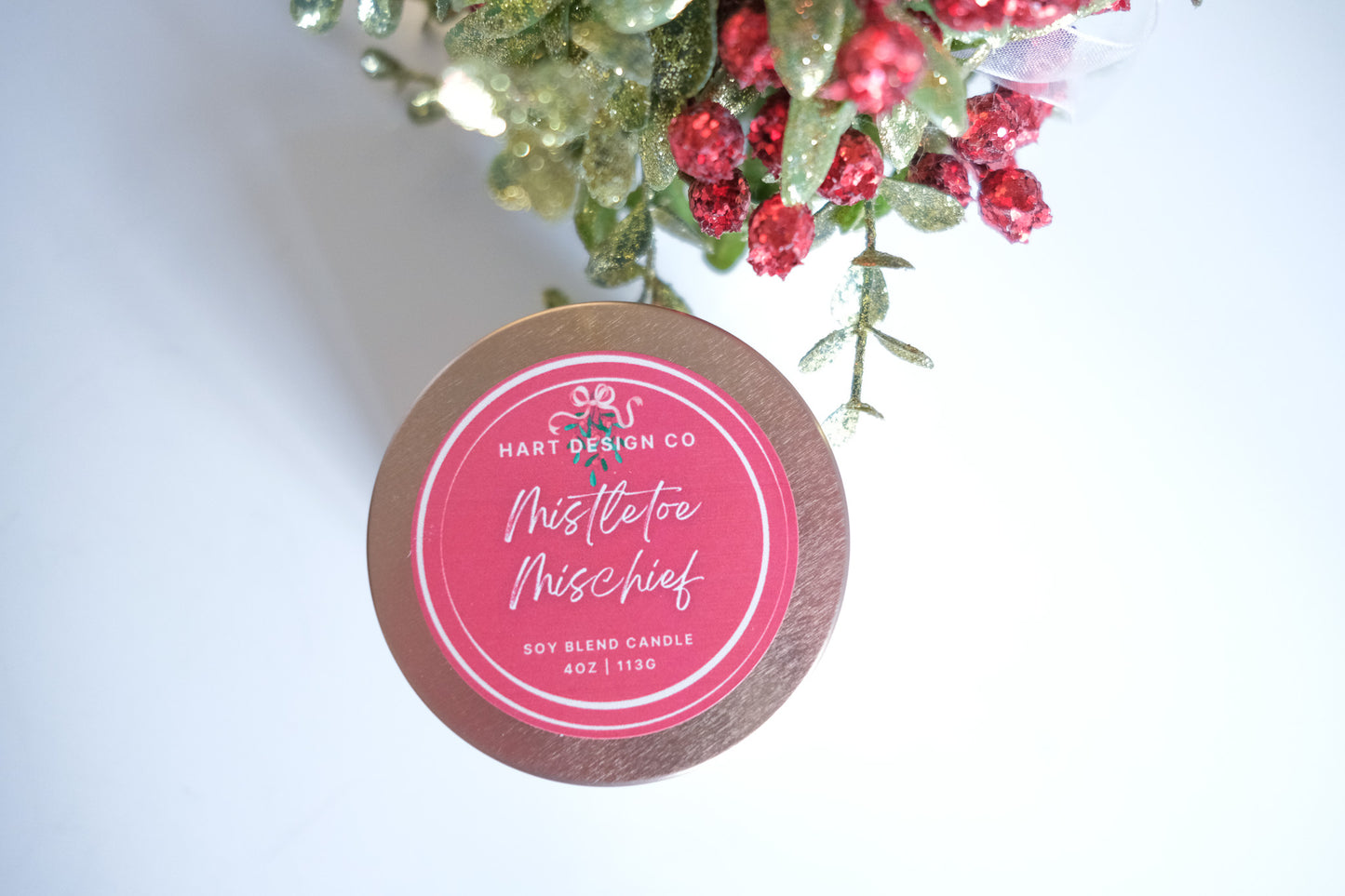 Mistletoe Mischief | Holiday Humor Candles | Mini Tin | Santa's Naughty List Collection
