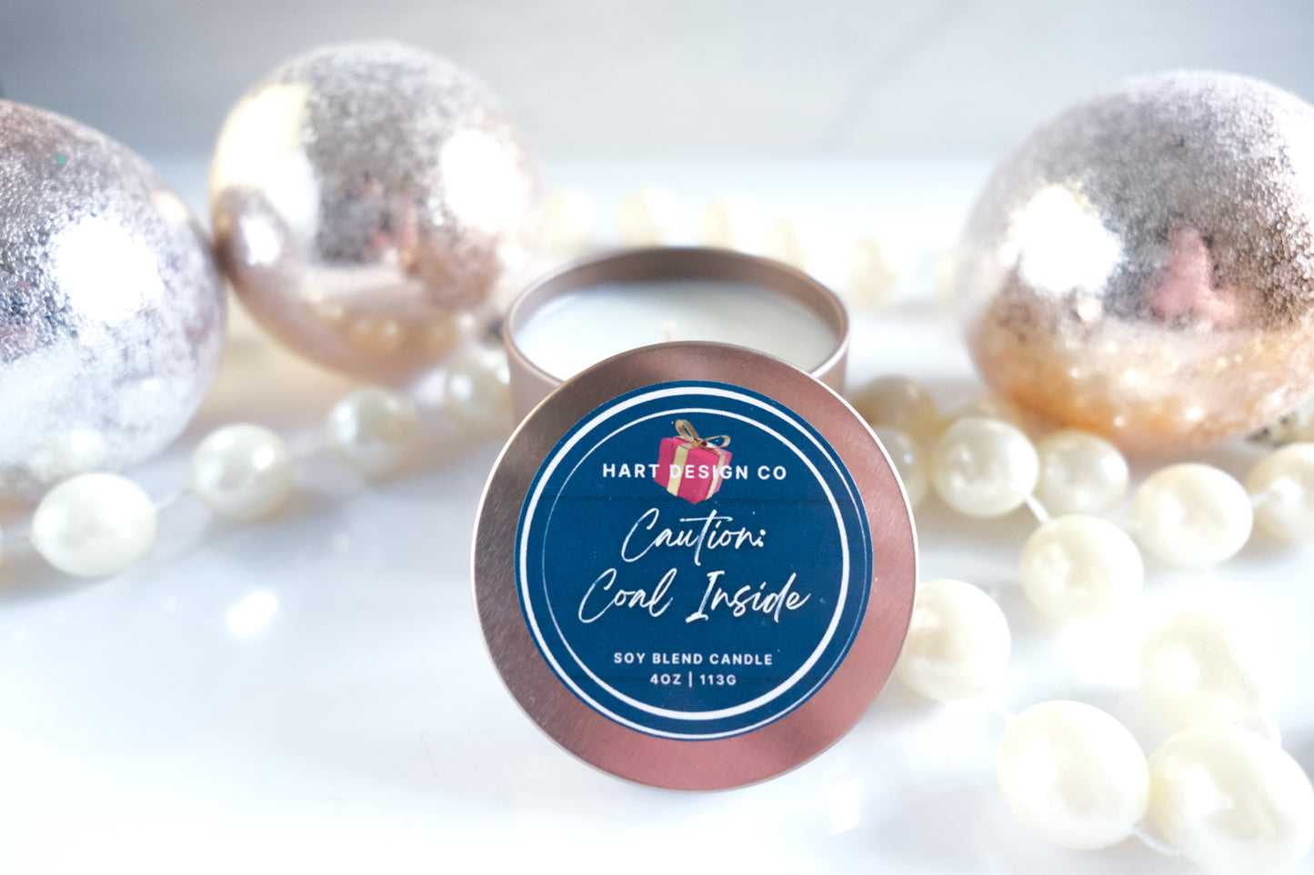 Caution: Coal Inside | Holiday Humor Candles | Mini Tin | Santa's Naughty List Collection