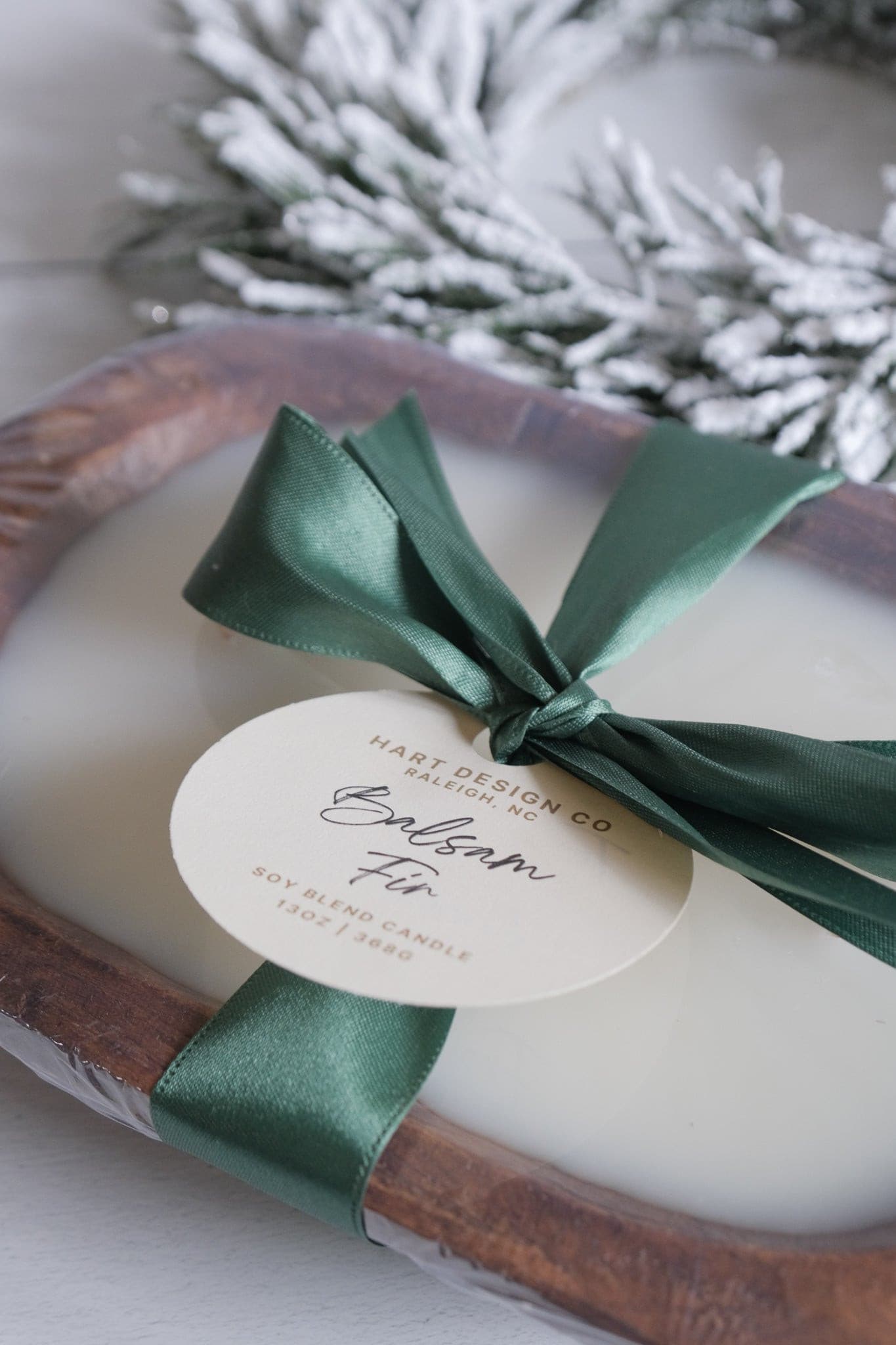 Balsam Fir Hand Poured Candle | Dough Bowl | Bright Holiday Collection HartDesignCo