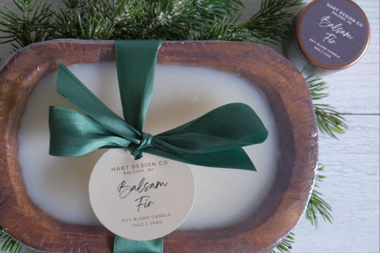 Balsam Fir Hand Poured Candle | Dough Bowl | Bright Holiday Collection HartDesignCo