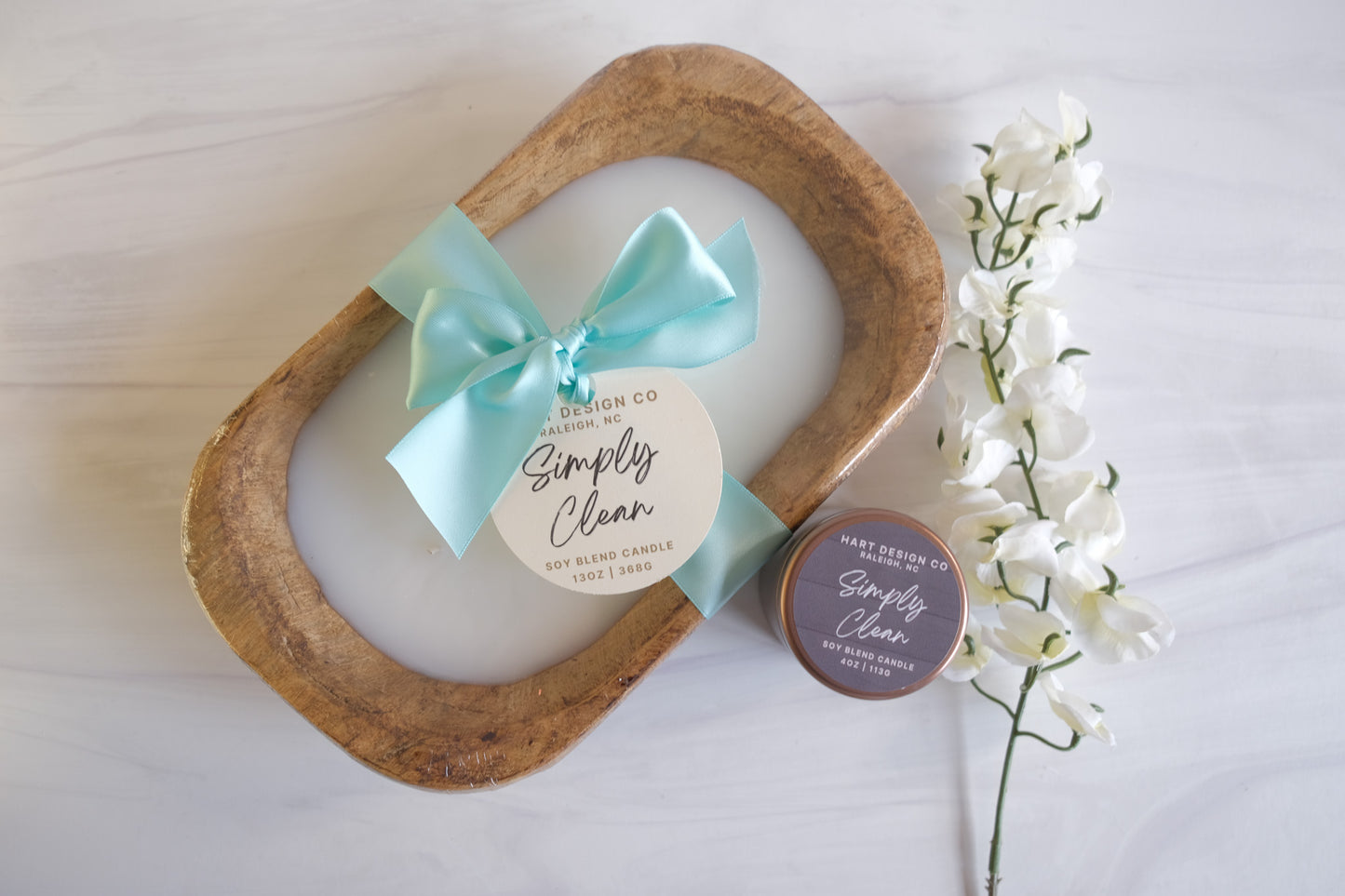 Simply Clean Candle Bundle | Mini Tin + Dough Bowl | Fresh Home Collection