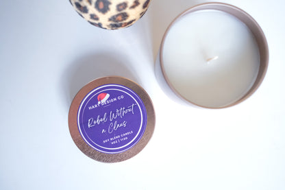 Rebel Without a Clause | Holiday Humor Candles | Mini Tin | Santa's Naughty List Collection