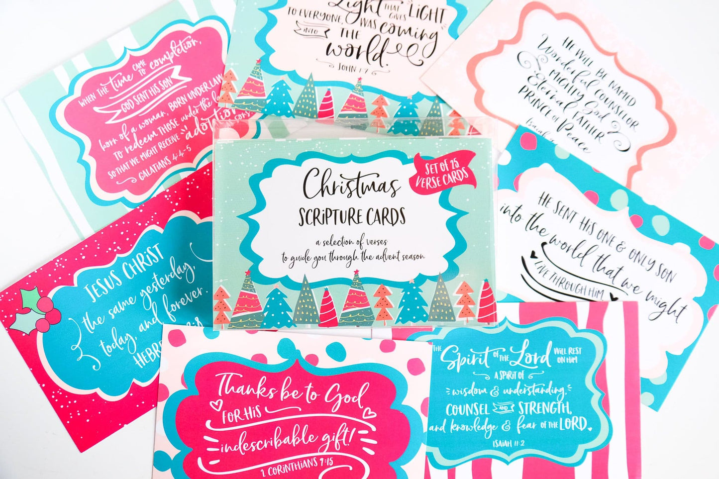 Christmas Scripture Cards - Set of 15.