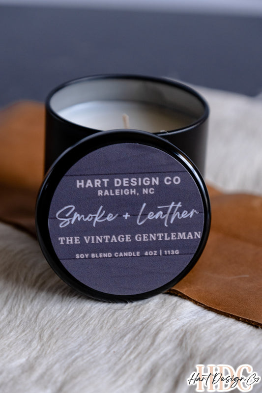 Smoke + Leather | Mini Tin | Refined Gentleman Collection